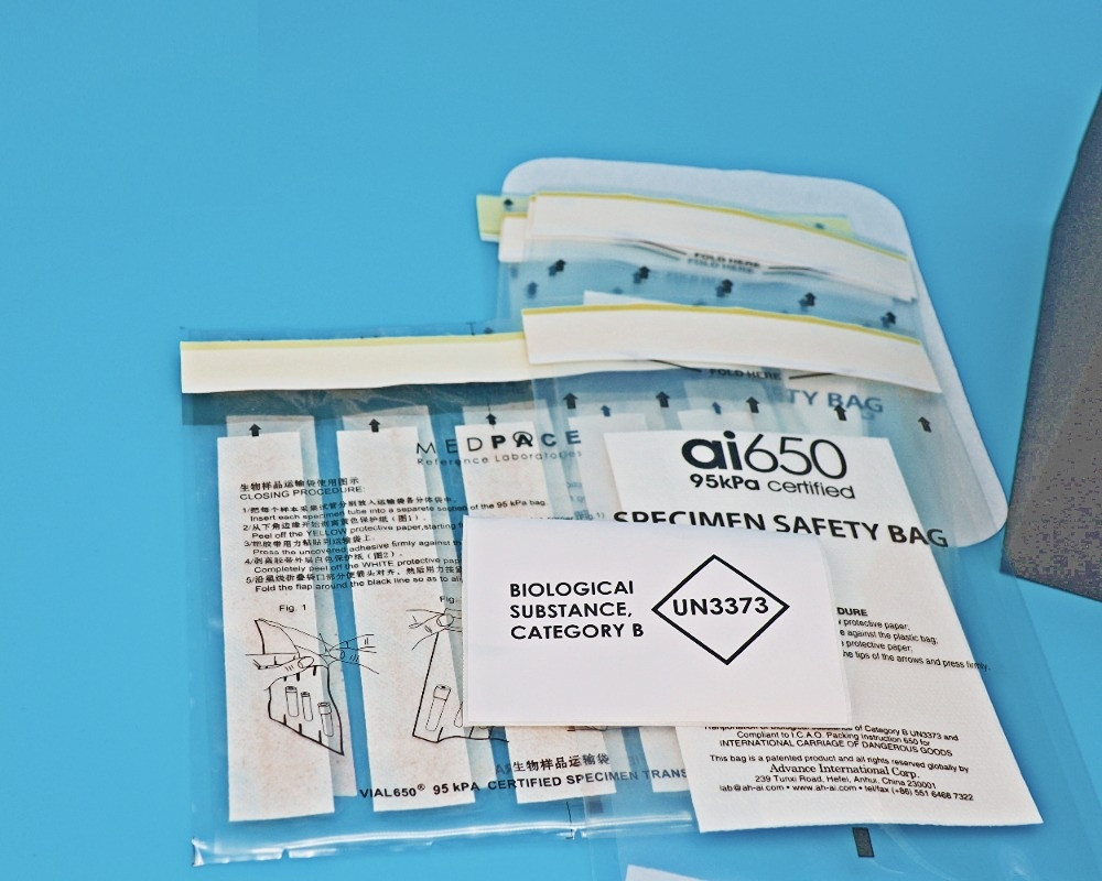AI650 Χρησιμοποιήσιμες ιατρικές σακούλες για δείγματα ζώων/PE 95kpa για νοσοκομεία ή εργαστήρια