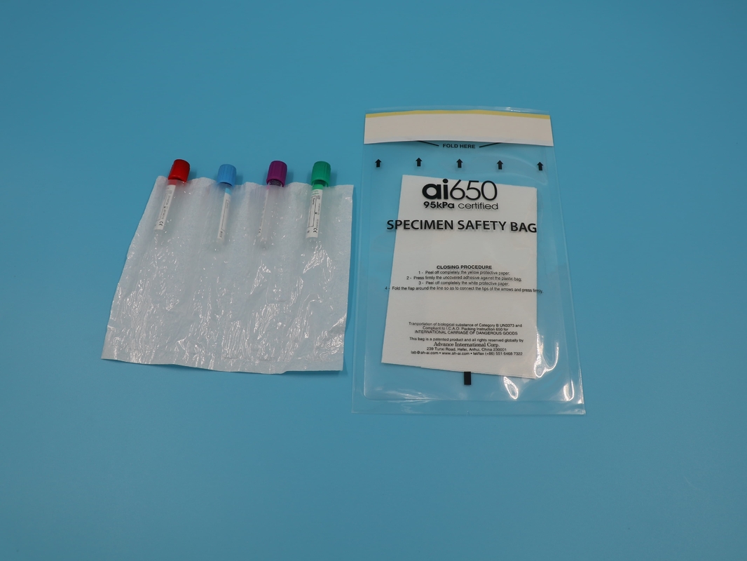 Προσαρμοσμένο Κίτρινο 6X9 ιντσών Ziplock Εργαστηριακό Πλαστικό δείγμα Μεταφορά βιολογικό κίνδυνο σακούλες Ιατρική