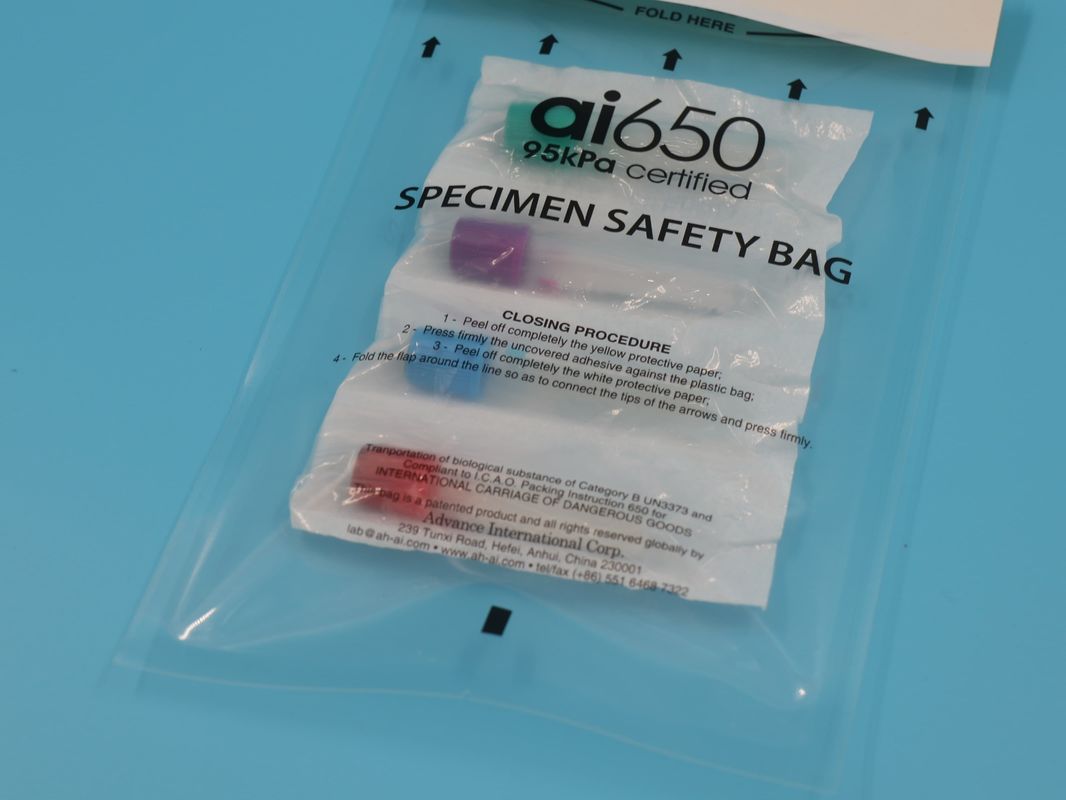 Προσαρμόσιμες σακούλες δειγμάτων βιολογικού κινδύνου για εργαστηριακή μεταφορά δειγμάτων Zipper PP και PE πλαστικό για σκουπίδια και χημικές βιομηχανίες