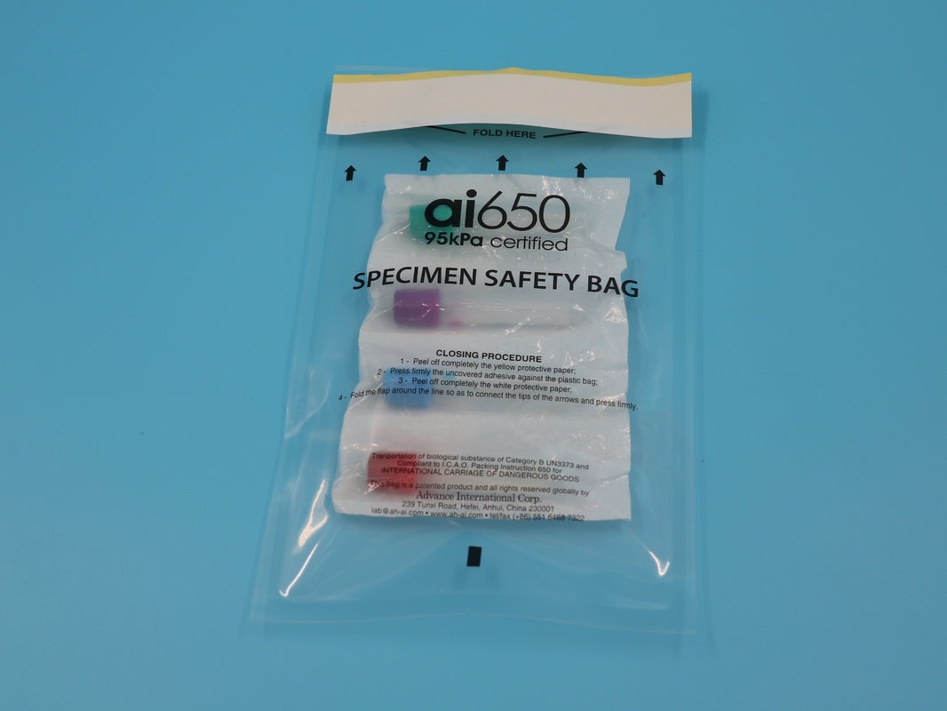 Εργαστήριο Ziplock Zipper Βιολογικός κίνδυνος Βιολογικός κίνδυνος Μεταφορά δείγματος Πολυδιάστατη τσάντα δείγματος Τσάντα μεταφοράς