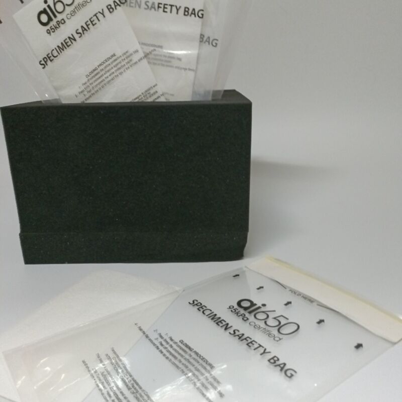 AI650 4 Slotted Absorbent Pocket Sleeve for 95kPa Specimen Transport Bag, Qualified Absorbent Pocket Sleeve for Medical Laboratory, Pathology Pouch & PathoBag, UN3373 Biohazard Sample Shipping