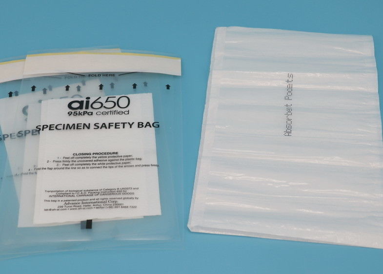 ai650® 95 σαφείς τσάντες Biohazard kPa για τη μεταφορά δειγμάτων σωλήνων αίματος και ούρων